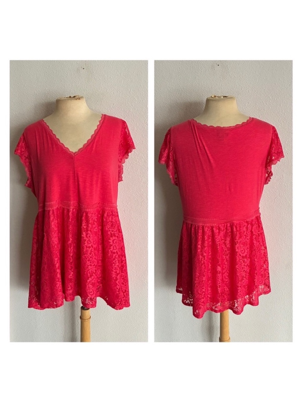 Torrid pink lace top